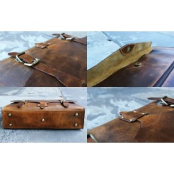 Grain Leather Mens Briefcase Brown Bag