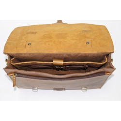 Grain Leather Mens Briefcase Brown Bag