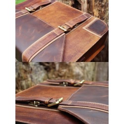 Real Leather Mens Briefcase Brown