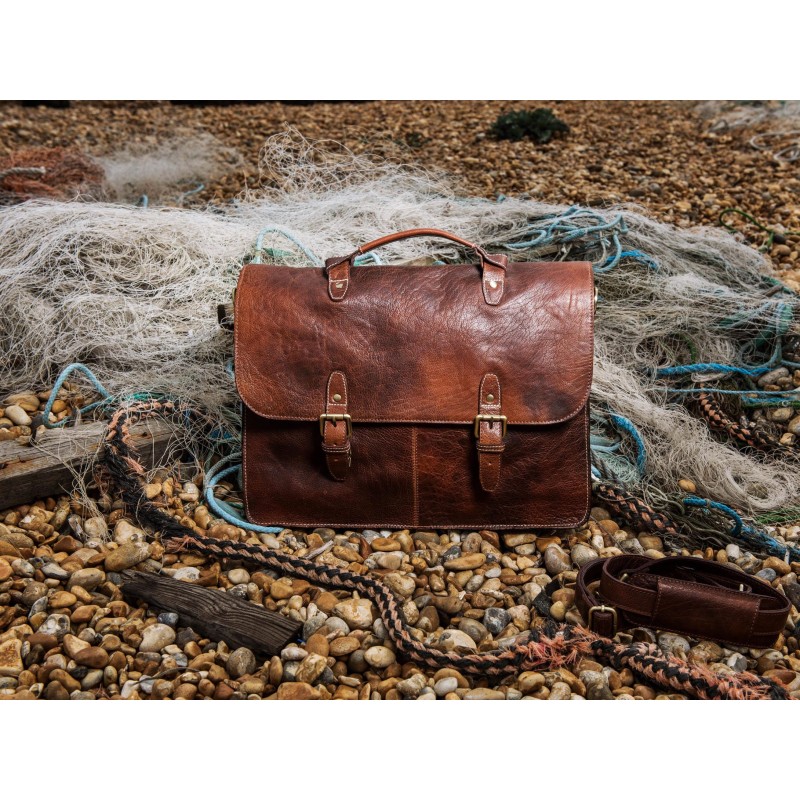 Brown Real Leather Mens Briefcase