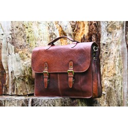 Brown Real Leather Mens Briefcase