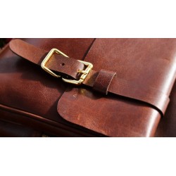 Leather Brown Mens Briefcase Laptop Bag