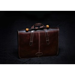 Dark Brown Leather Mens Briefcase Bag