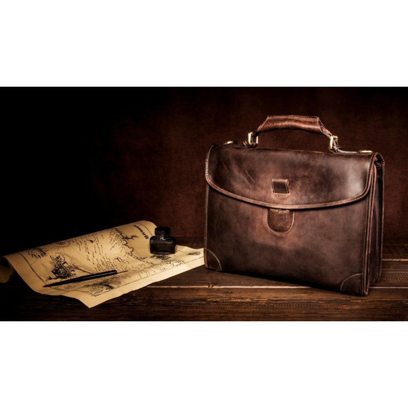 Leather Mens Briefcase Laptop Bag