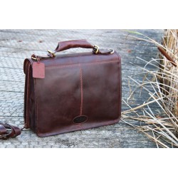 Leather Mens Briefcase Laptop Bag