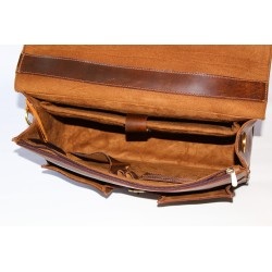 Mens Brown Leather Briefcase Laptop Bag